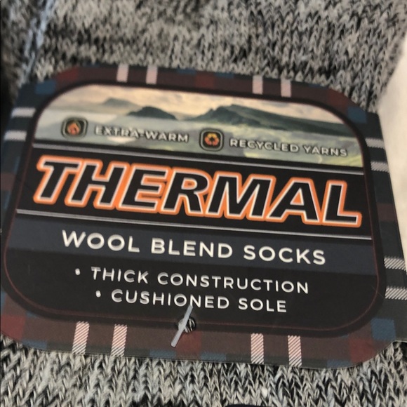 Orrsum Other - Orrsum Thermal wool blend thick warm cushioned socks gray black 2 Pairs SZ 8-12